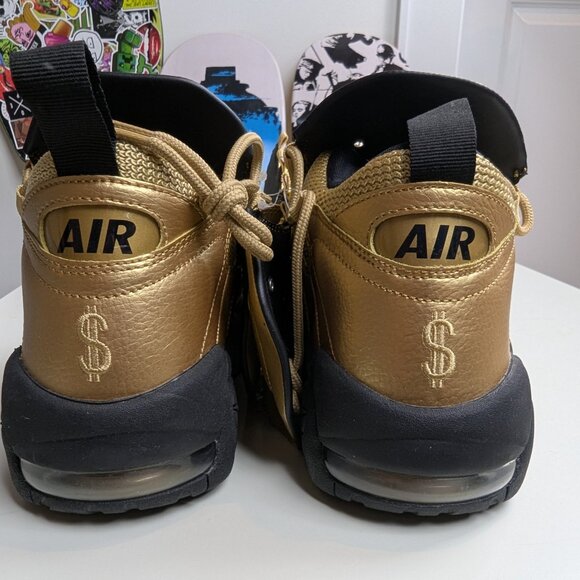 Nike Air More Money "Metallic Gold Black" Size US Men's 10 Shoes MAX UPTEMPO - Picture 4 of 6